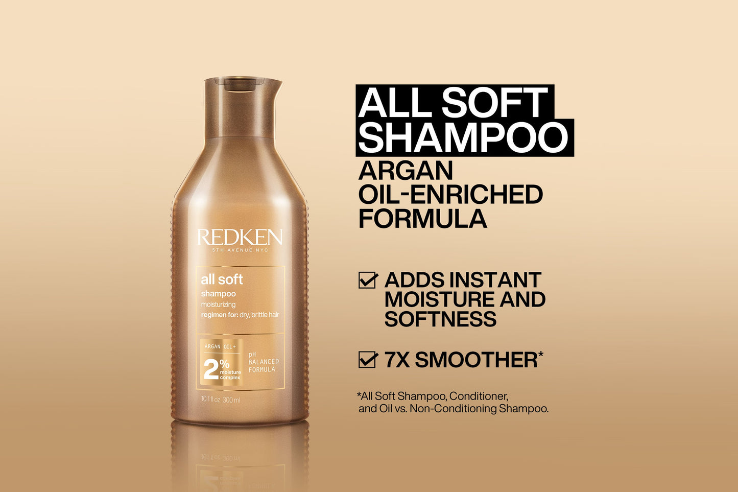 Redken All Soft Shampoo with Argan Oil 300ml