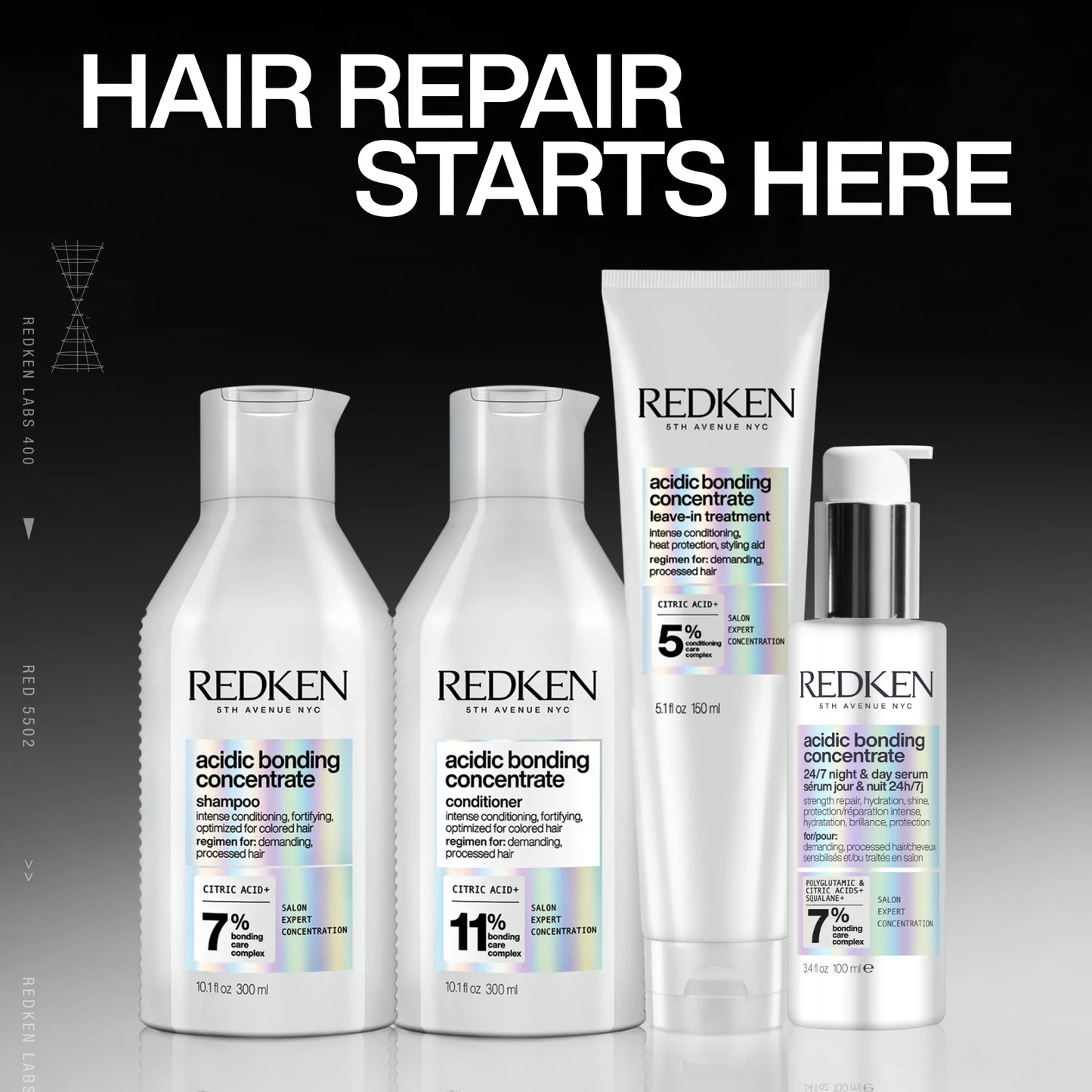 Redken Acidic Bonding Concentrate 24/7 Night & Day Serum 100ml | Intensive Repair for Damaged Hair