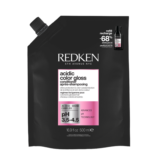 Redken Acidic Color Gloss Conditioner Refill 500 mL — front of refill pouch