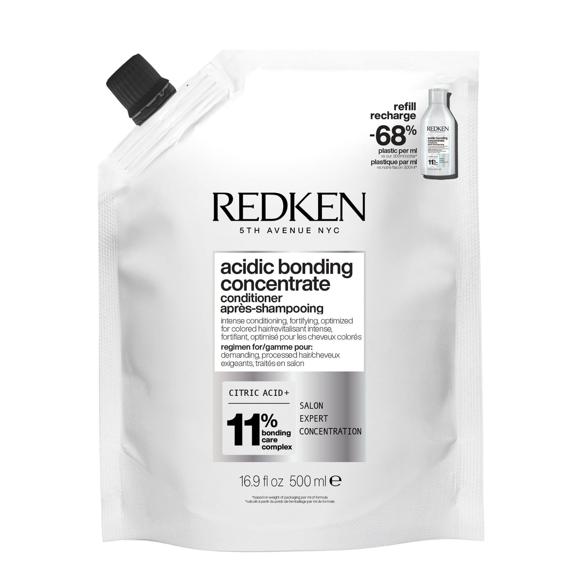 Redken Acidic Bonding Concentrate Conditioner Refill 500 mL — front of refill pouch