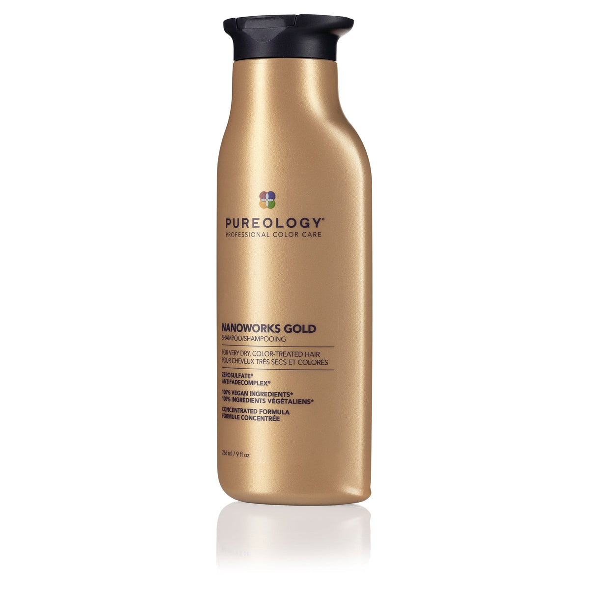 Pureology Nanoworks Gold Shampoo 266 mL — front of bottle, alternate view